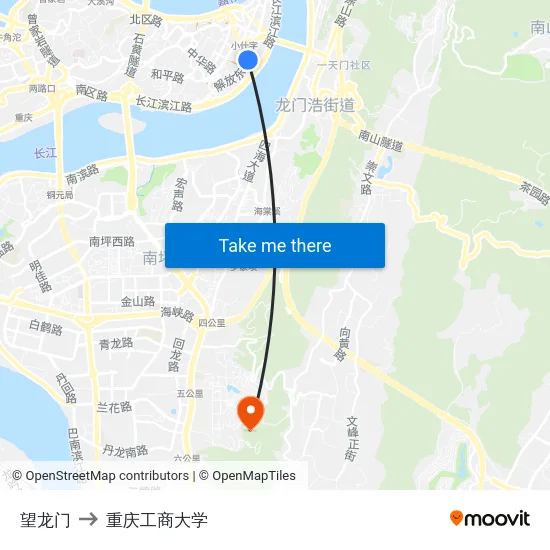 望龙门 to 重庆工商大学 map