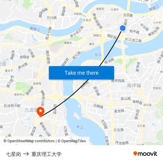 七星岗 to 重庆理工大学 map