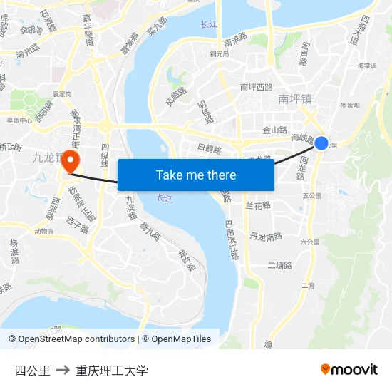 四公里 to 重庆理工大学 map