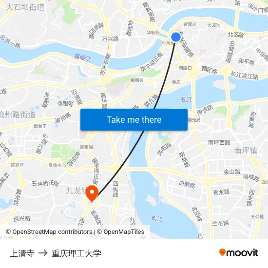 上清寺 to 重庆理工大学 map