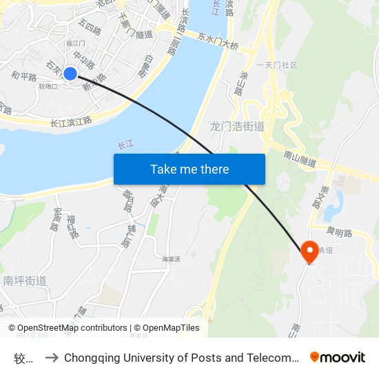 较场口 to Chongqing University of Posts and Telecommunications Hotel map