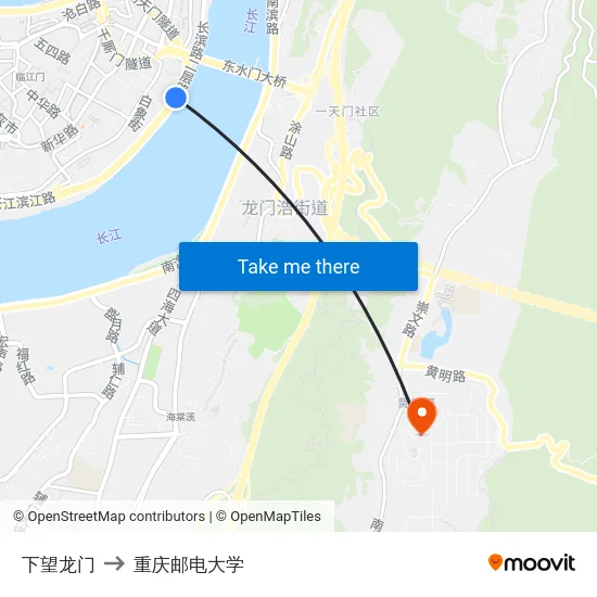 下望龙门 to 重庆邮电大学 map