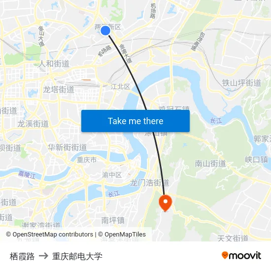栖霞路 to 重庆邮电大学 map