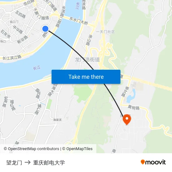 望龙门 to 重庆邮电大学 map