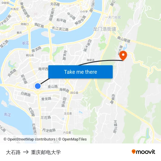 大石路 to 重庆邮电大学 map