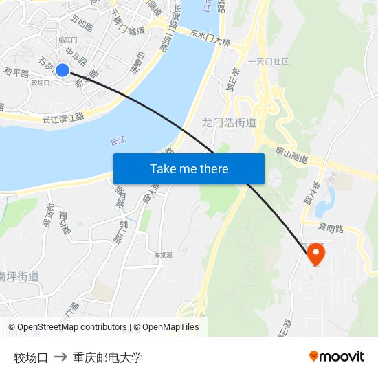 较场口 to 重庆邮电大学 map