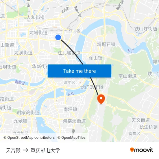 天宫殿 to 重庆邮电大学 map