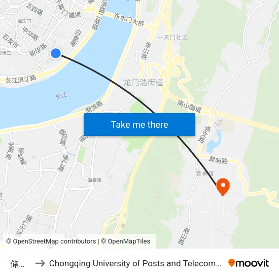 储奇门 to Chongqing University of Posts and Telecommunications map