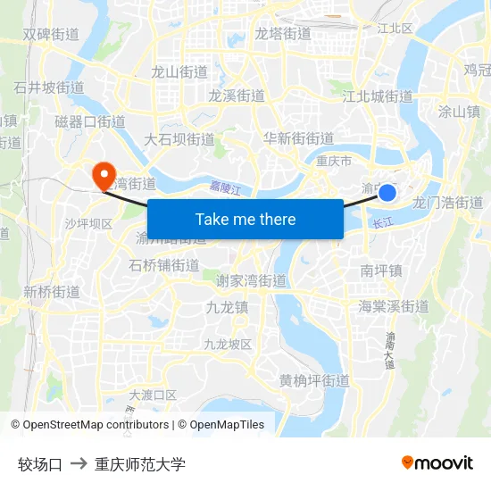 较场口 to 重庆师范大学 map