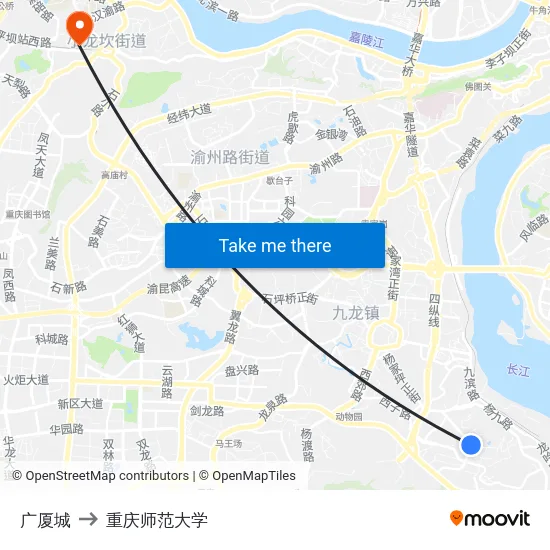 广厦城 to 重庆师范大学 map