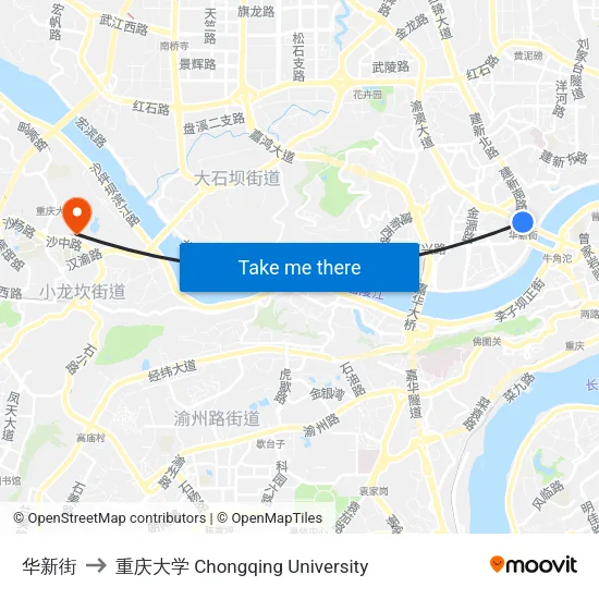华新街 to 重庆大学 Chongqing University map