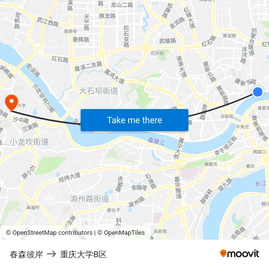 春森彼岸 to 重庆大学B区 map