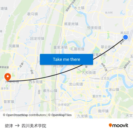 碧津 to 四川美术学院 map