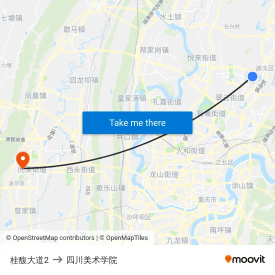 桂馥大道2 to 四川美术学院 map