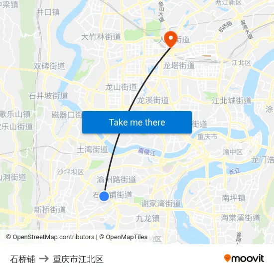 石桥铺 to 重庆市江北区 map