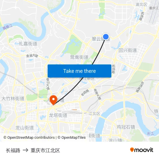 长福路 to 重庆市江北区 map