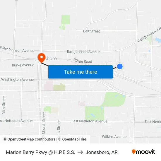 Marion Berry Pkwy @ H.P.E.S.S. to Jonesboro, AR map