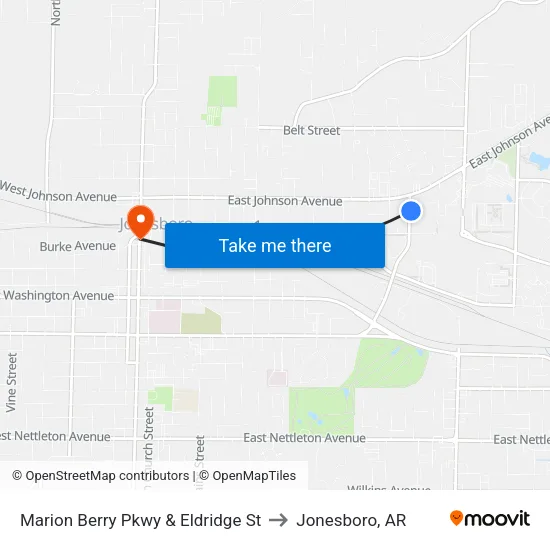 Marion Berry Pkwy & Eldridge St to Jonesboro, AR map