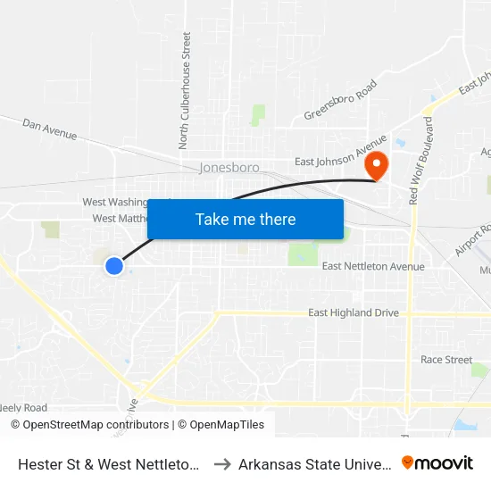 Hester St & West Nettleton Ave to Arkansas State University map