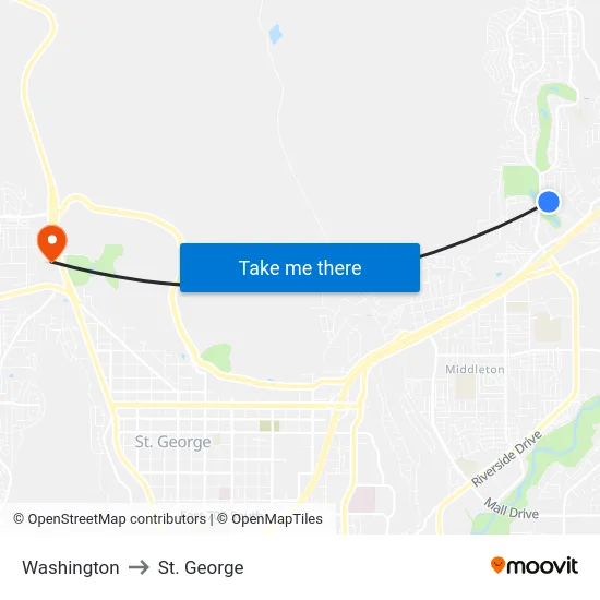 Washington to St. George map