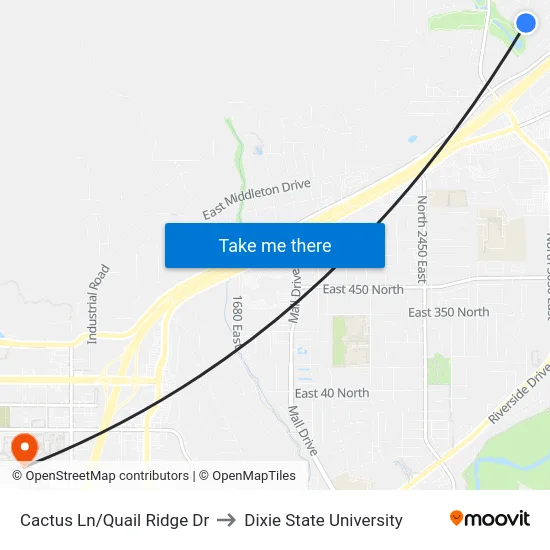 Cactus Ln/Quail Ridge Dr to Dixie State University map