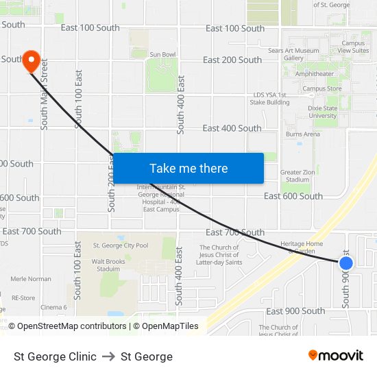 St George Clinic to St George map