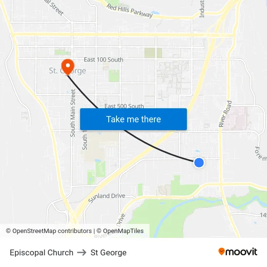 Episcopal Church to St George map