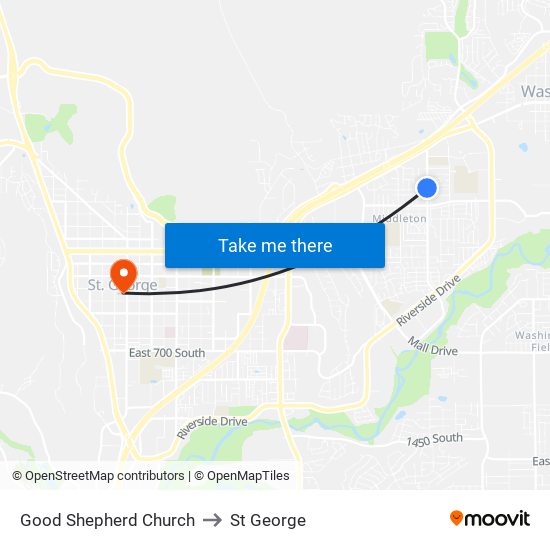 Good Shepherd Church to St George map