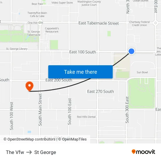 The Vfw to St George map