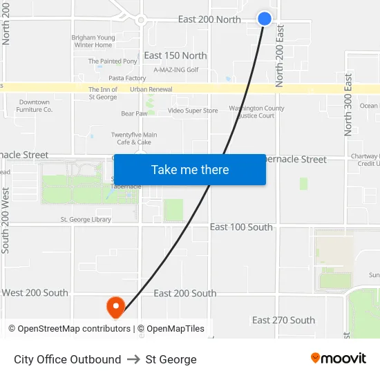City Office Outbound to St George map