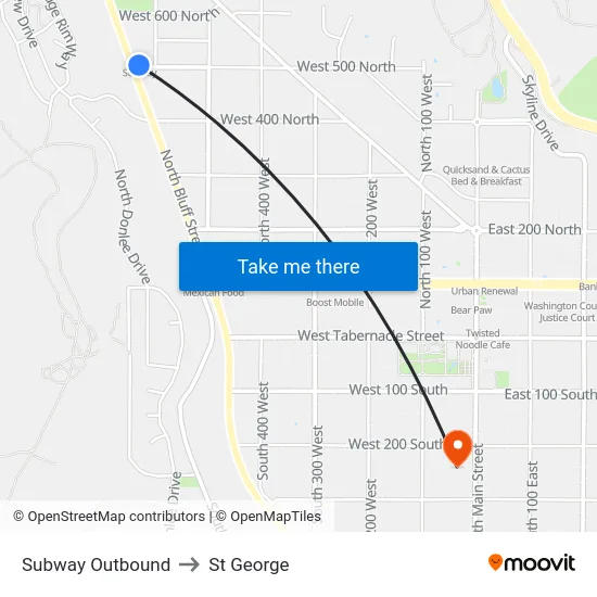 Subway Outbound to St George map