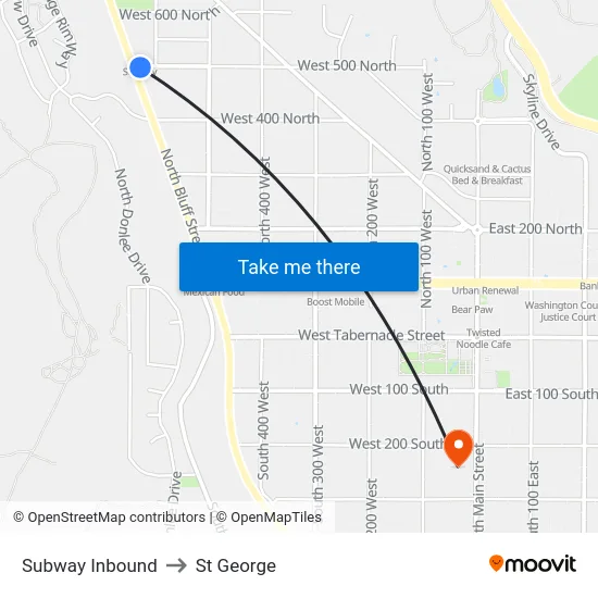 Subway Inbound to St George map