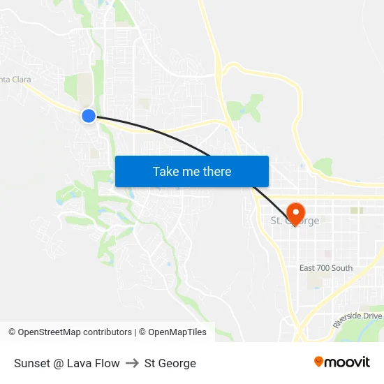 Sunset @ Lava Flow to St George map