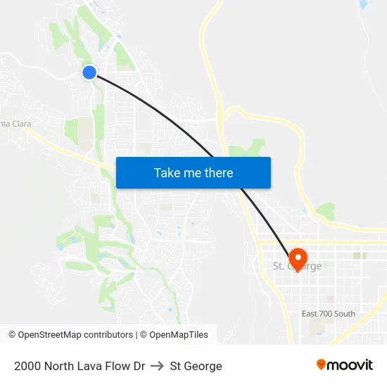 2000 North Lava Flow Dr to St George map