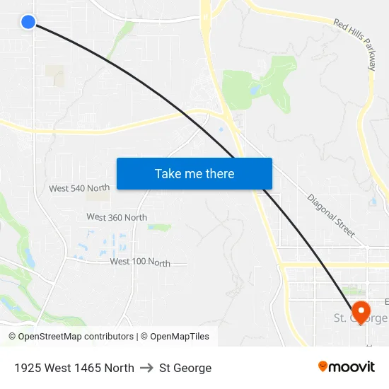 1925 West 1465 North to St George map