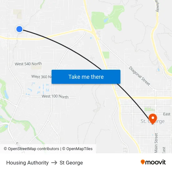 Housing Authority to St George map