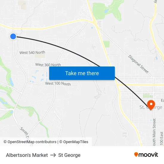 Albertson's Market to St George map
