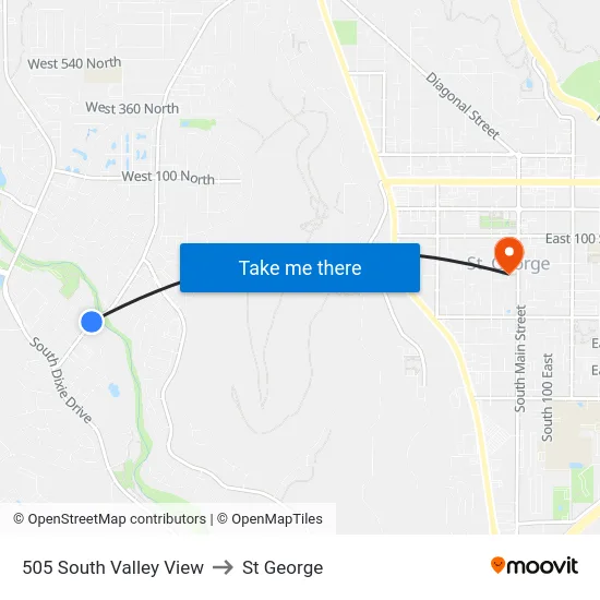 505 South Valley View to St George map
