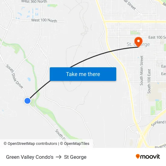 Green Valley Condo's to St George map