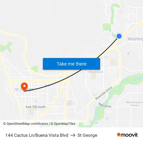 144 Cactus Ln/Buena Vista Blvd to St George map