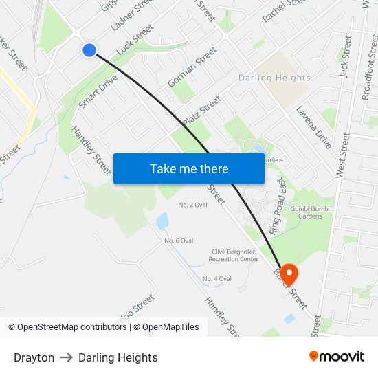 Drayton to Darling Heights map