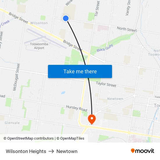 Wilsonton Heights to Newtown map