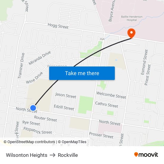 Wilsonton Heights to Rockville map