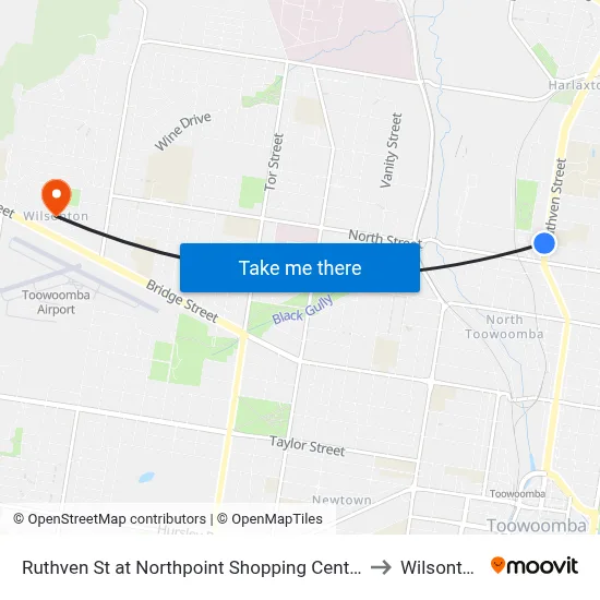 Ruthven St at Northpoint Shopping Centre to Wilsonton map