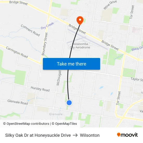 Silky Oak Dr at Honeysuckle Drive to Wilsonton map