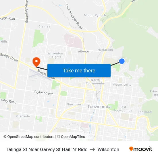 Talinga St Near Garvey St Hail 'N' Ride to Wilsonton map