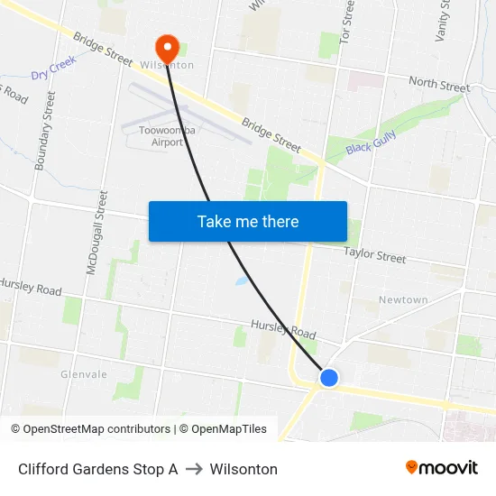 Clifford Gardens Stop A to Wilsonton map