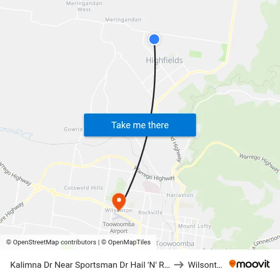 Kalimna Dr Near Sportsman Dr Hail 'N' Ride to Wilsonton map