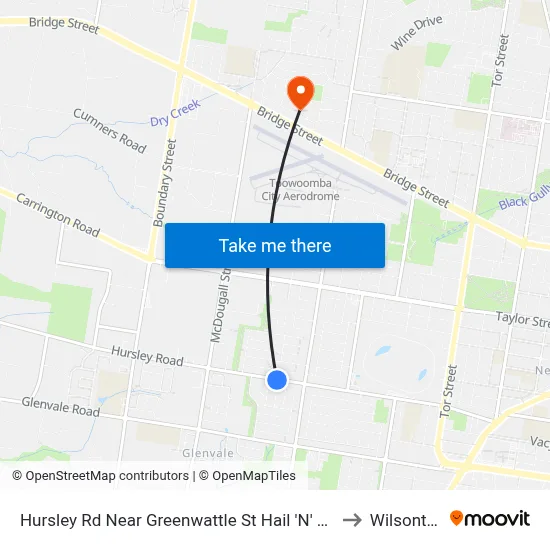 Hursley Rd Near Greenwattle St Hail 'N' Ride to Wilsonton map