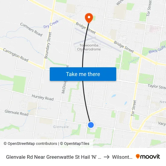 Glenvale Rd Near Greenwattle St Hail 'N' Ride to Wilsonton map